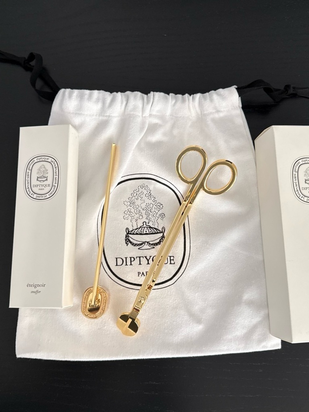 diptyque Gold Candle Wick Trimmer & Snuffer Set